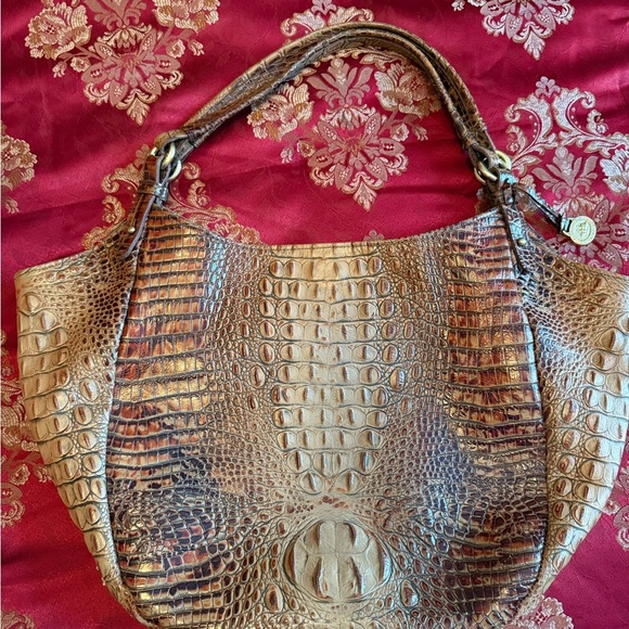 Brahmin Handbags - Vintage Brahmin Croc Embossed Shoulder Bag - Brown